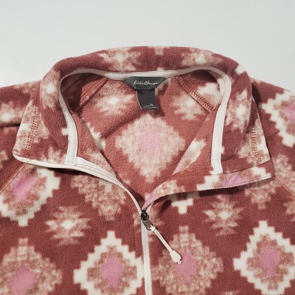 Eddie Bauer 1/2 Zip Aztec Southwestern Fleece Jacket Womens Size XL Tribal Ski - Picture 7 of 12